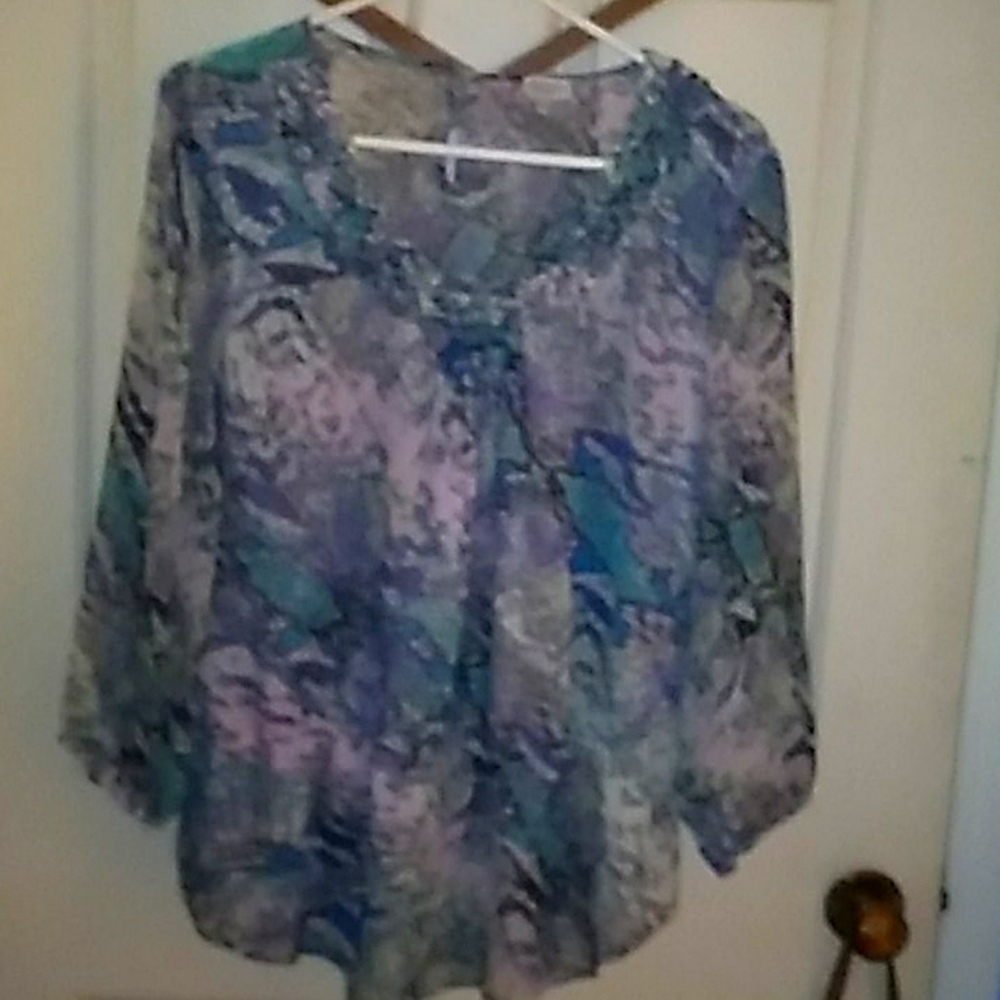 Beautiful multi-color sheer blouse